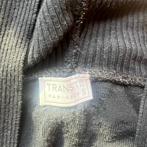 Transit Par-Such Vintage 90s/2000s Black Hooded Patterned Zip-Up Hoodie size 3 - Picture 10 of 10